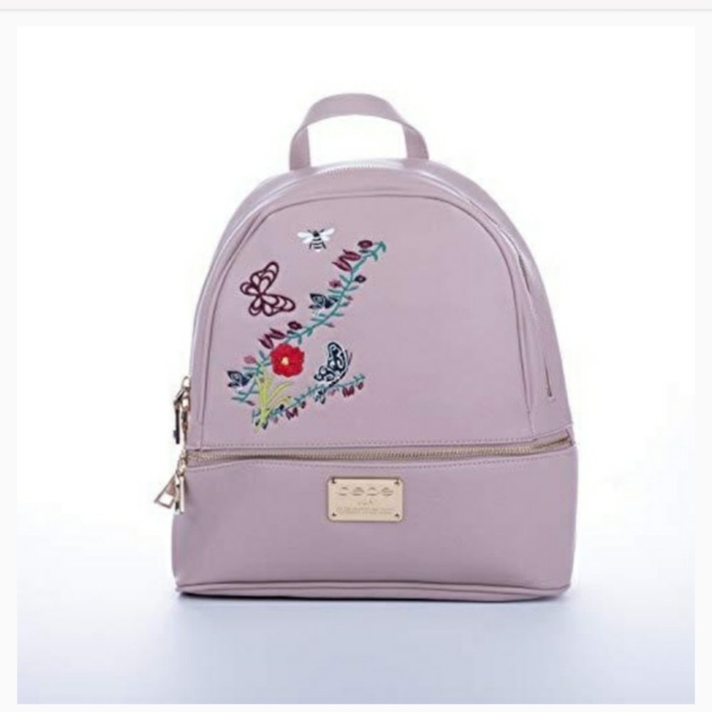 🚫SOLD🚫bebe Floral Embroidered Large Backpack NWT - Picture 2 of 8